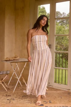 Ember and Ashes Strapless Maxi Brown
