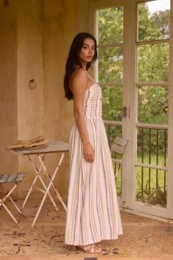 Ember and Ashes Strapless Maxi Brown
