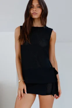 Enamoured Vest Top Black