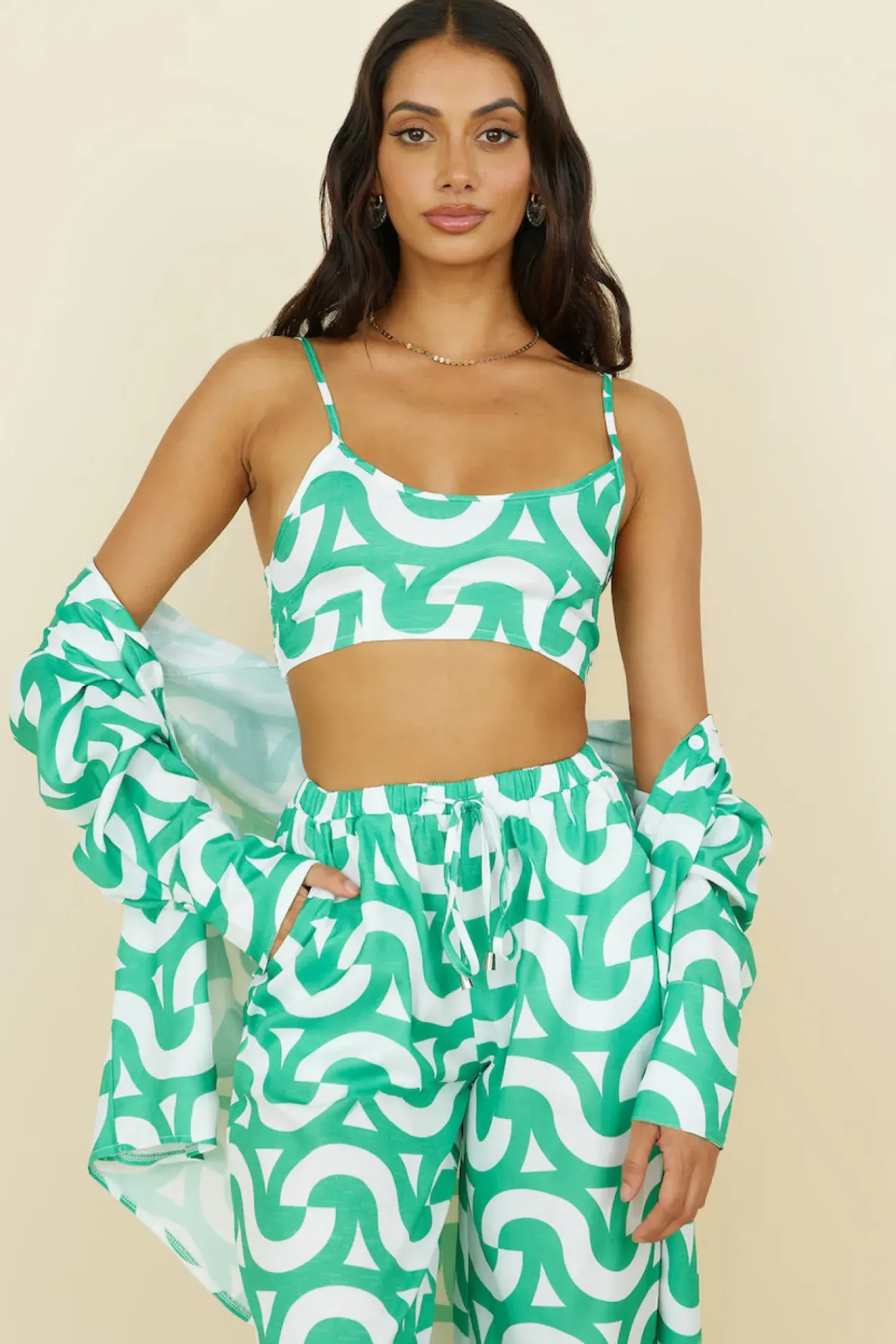 Enchanted Days Crop Top Green
