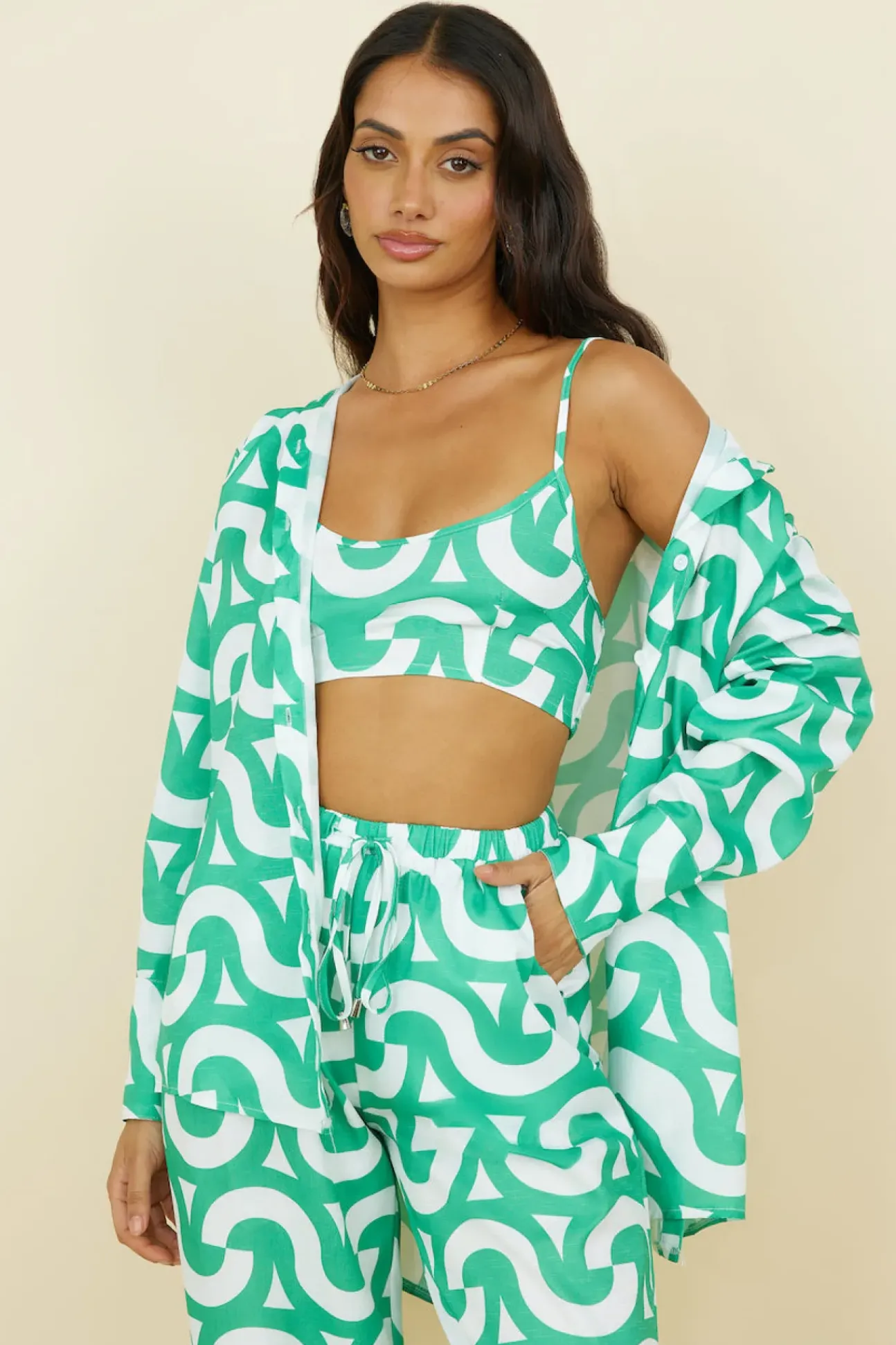 Enchanted Days Crop Top Green
