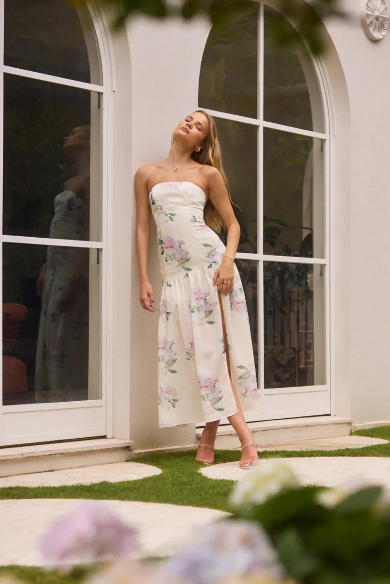 Enchanted Elegance Strapless Maxi Dress in Butter