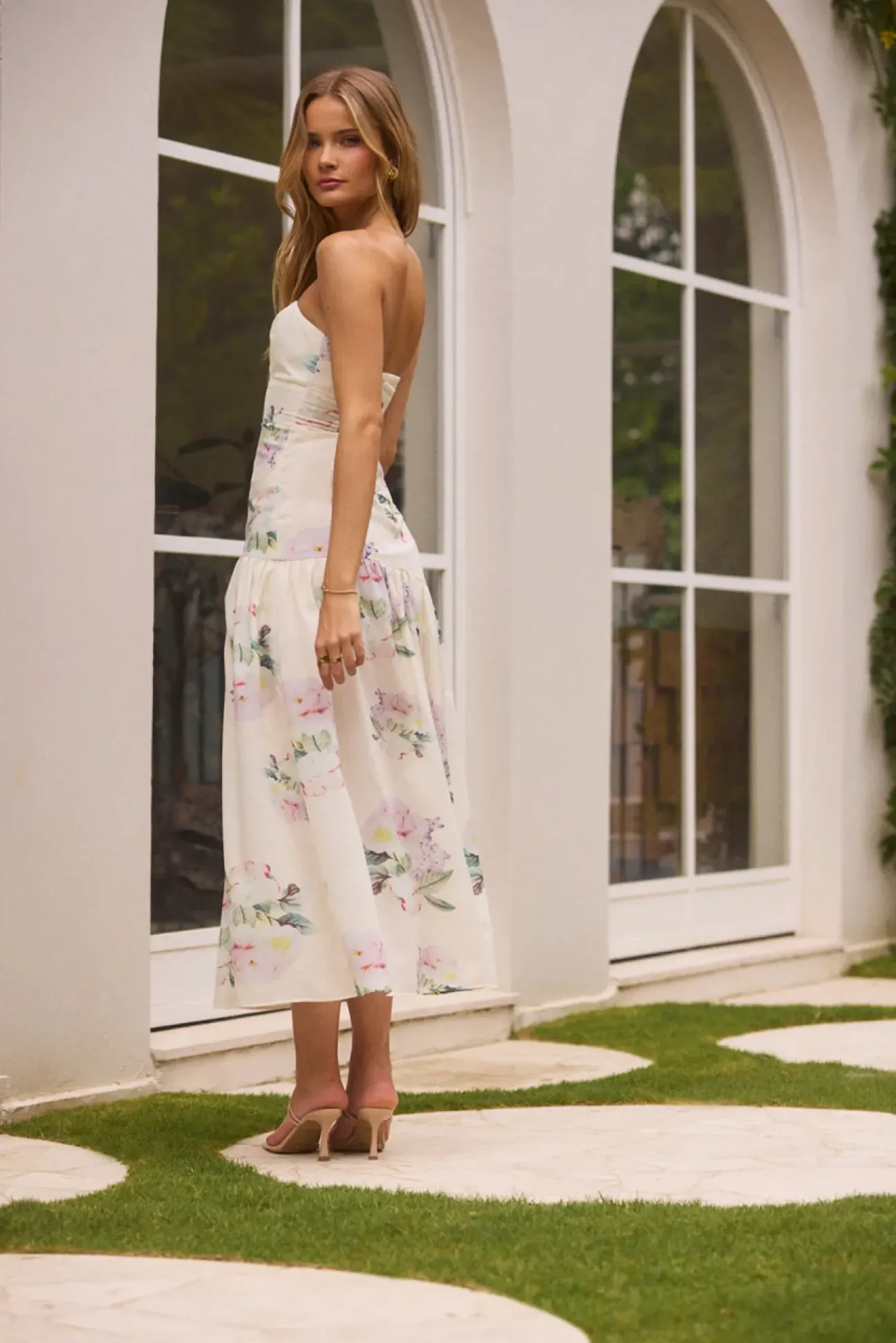 Enchanted Elegance Strapless Maxi Dress in Butter