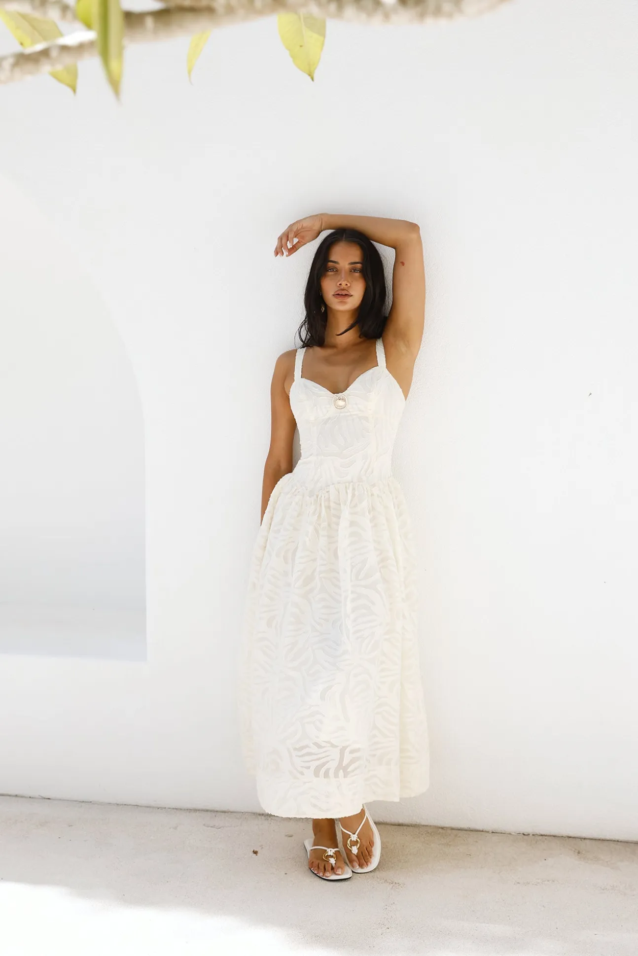 Enchanted Mist Maxi Dress Cream
