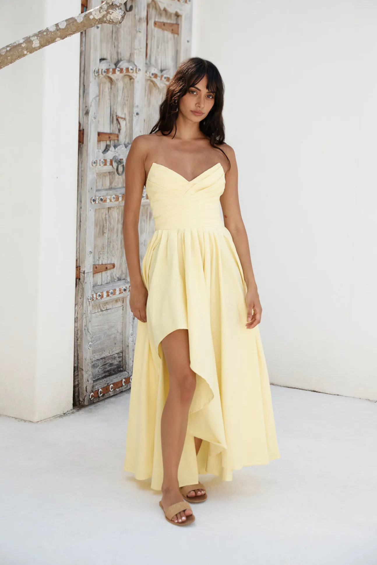 Enchantress Strapless Maxi Dress Yellow