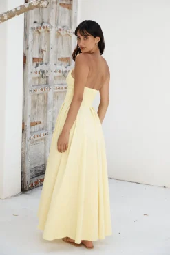 Enchantress Strapless Maxi Dress Yellow