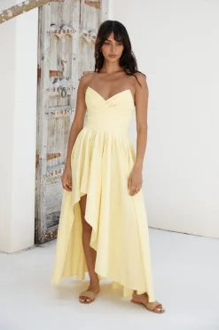 Enchantress Strapless Maxi Dress Yellow