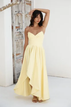 Enchantress Strapless Maxi Dress Yellow