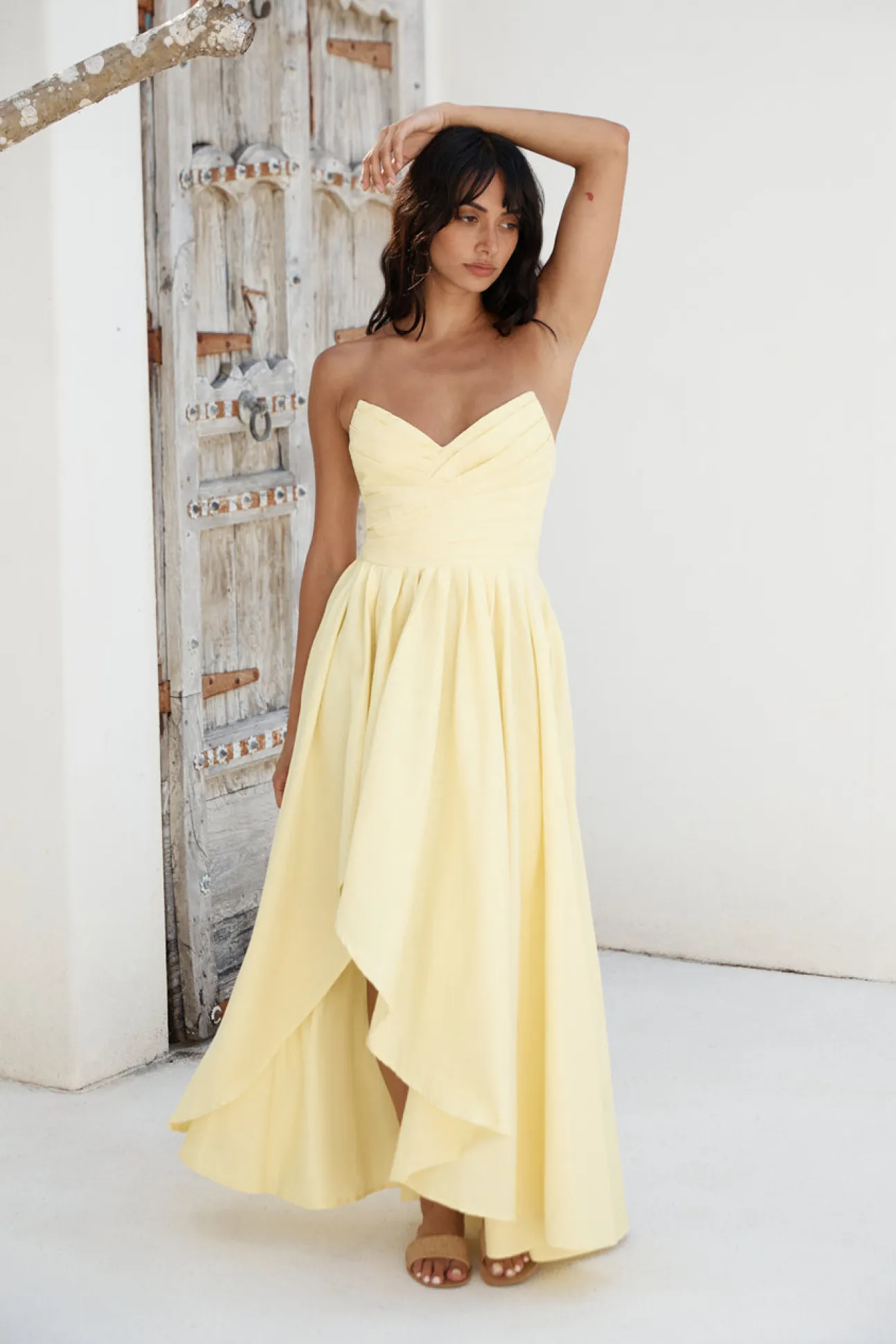 Enchantress Strapless Maxi Dress Yellow