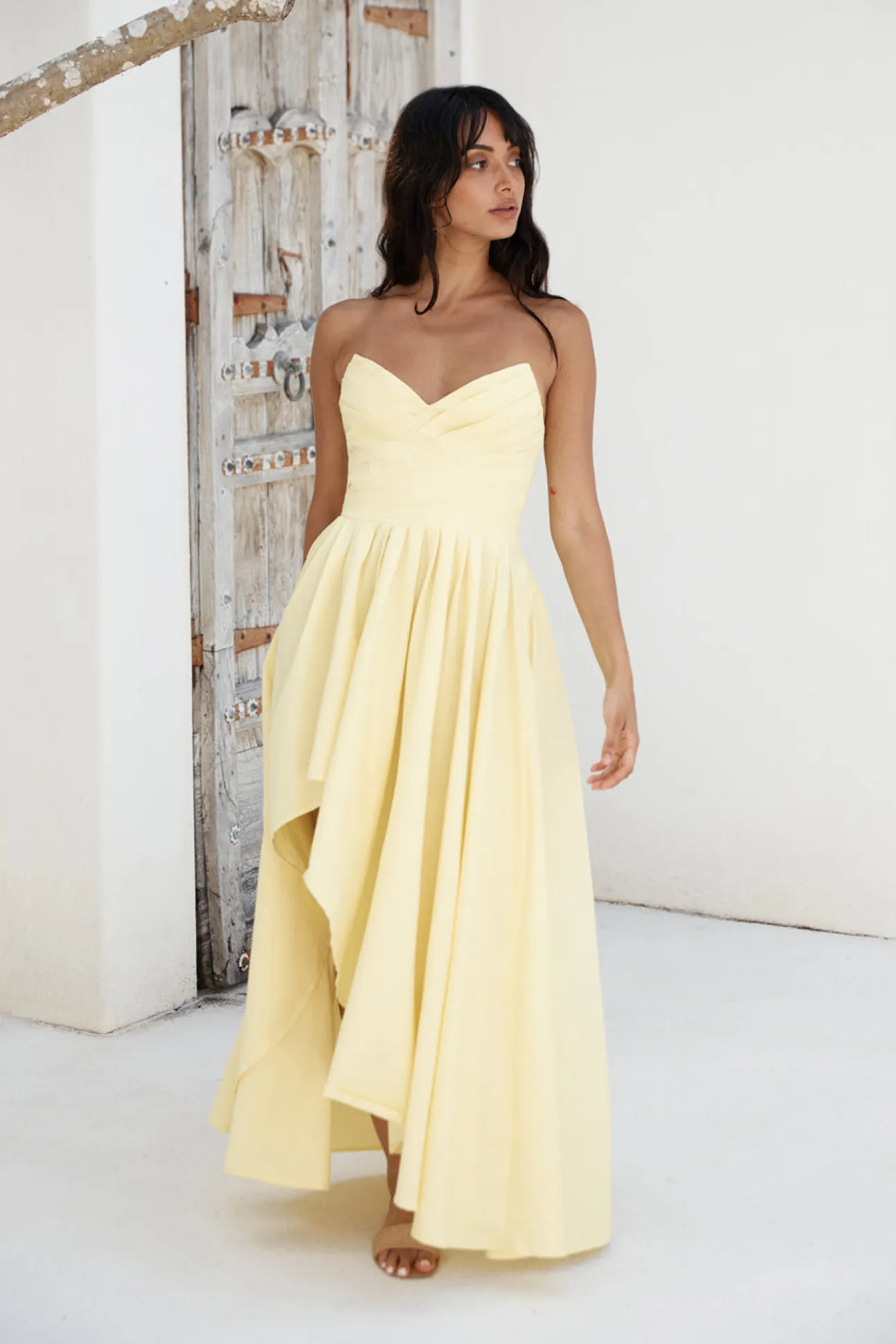 Enchantress Strapless Maxi Dress Yellow