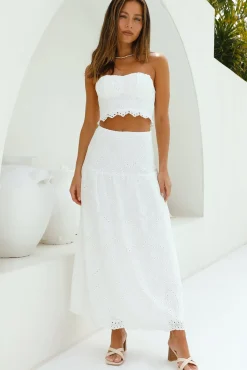 Enjoy Daylight Maxi Skirt White