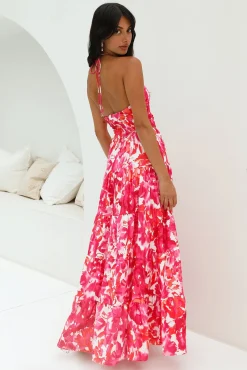 Enrichment Halter Maxi Dress Pink