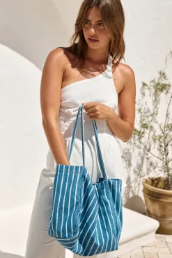 Essentials Packed Tote Bag Blue