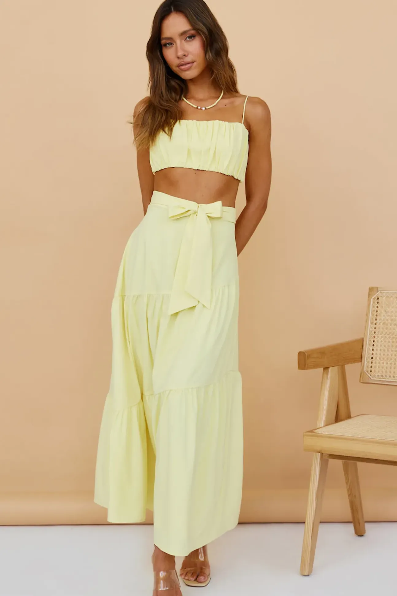 Evolving Heart Crop Top Yellow