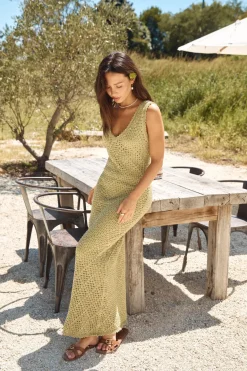 Exotic Escape Knit Maxi Dress Green