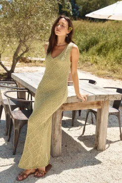 Exotic Escape Knit Maxi Dress Green