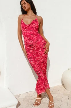 Feeling Joy Midi Dress Red