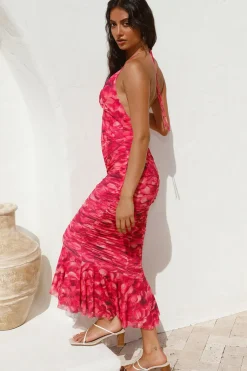Feeling Joy Midi Dress Red