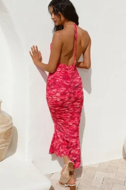 Feeling Joy Midi Dress Red