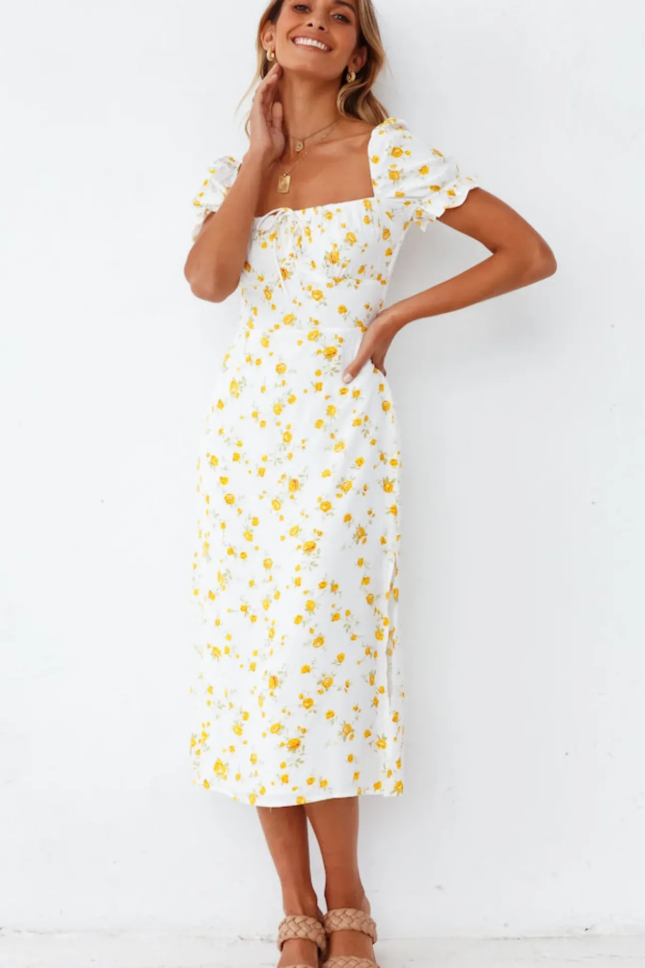 Fields Of Gold Midi Dress