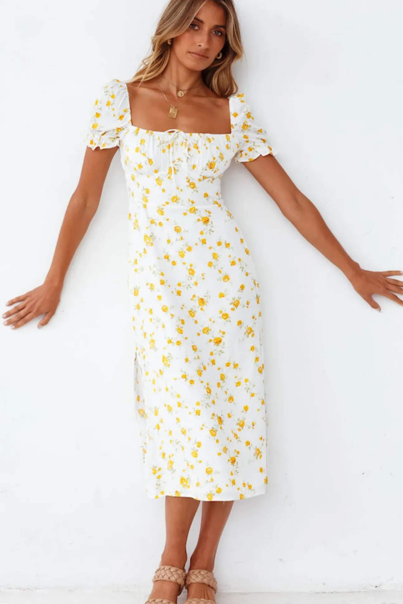 Fields Of Gold Midi Dress