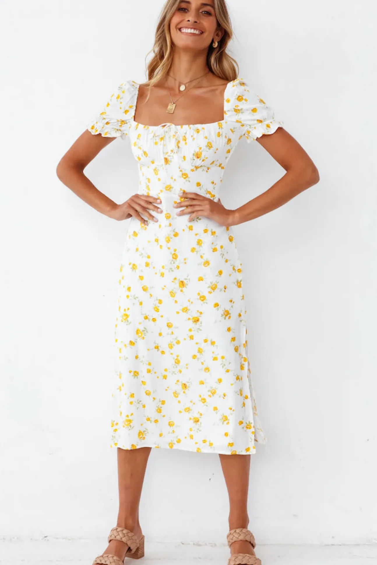 Fields Of Gold Midi Dress
