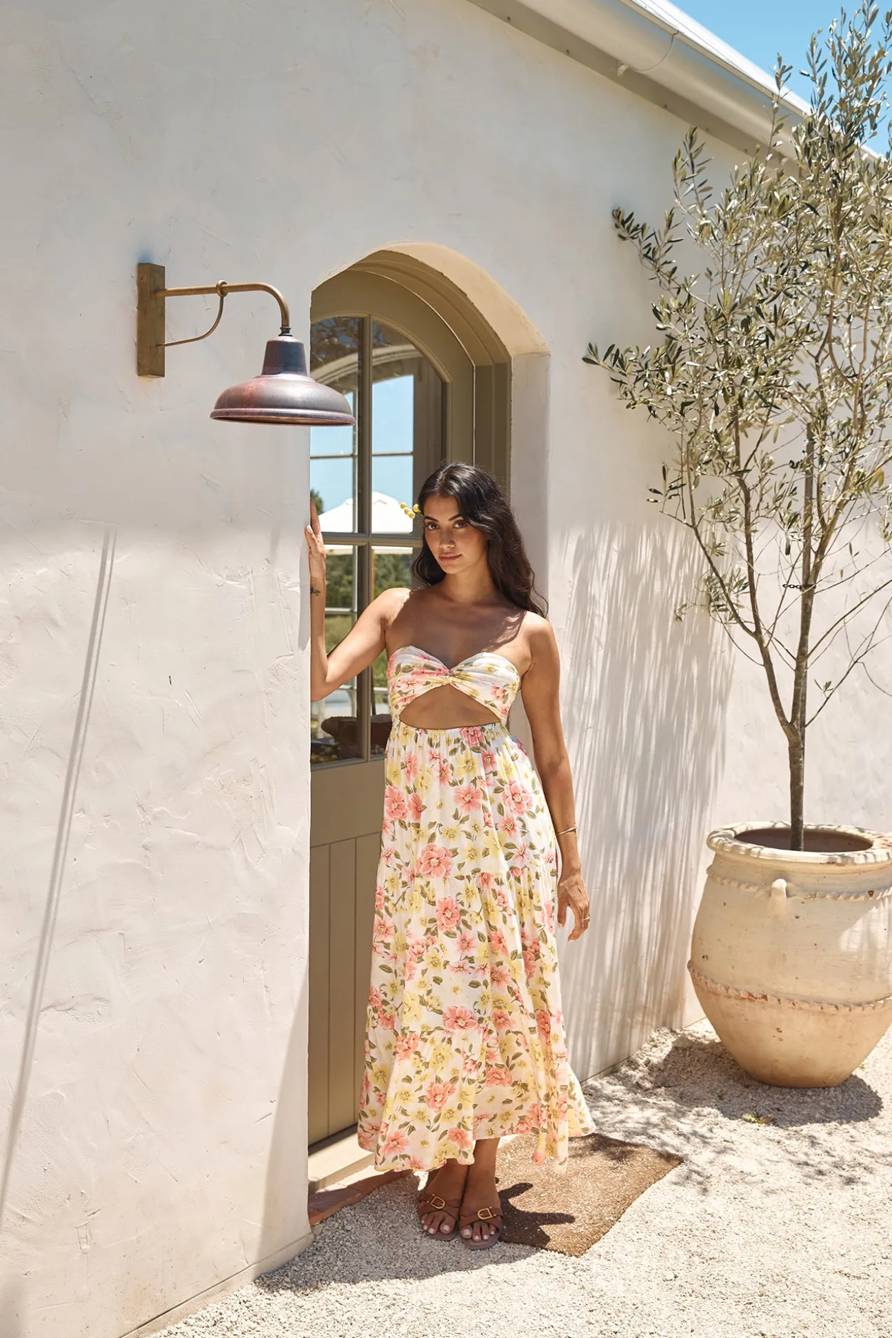 Field Wanderer Strapless Maxi Dress Yellow