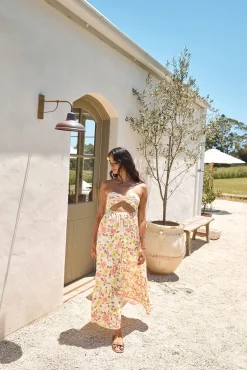 Field Wanderer Strapless Maxi Dress Yellow