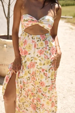 Field Wanderer Strapless Maxi Dress Yellow