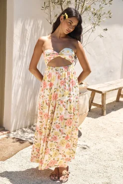 Field Wanderer Strapless Maxi Dress Yellow