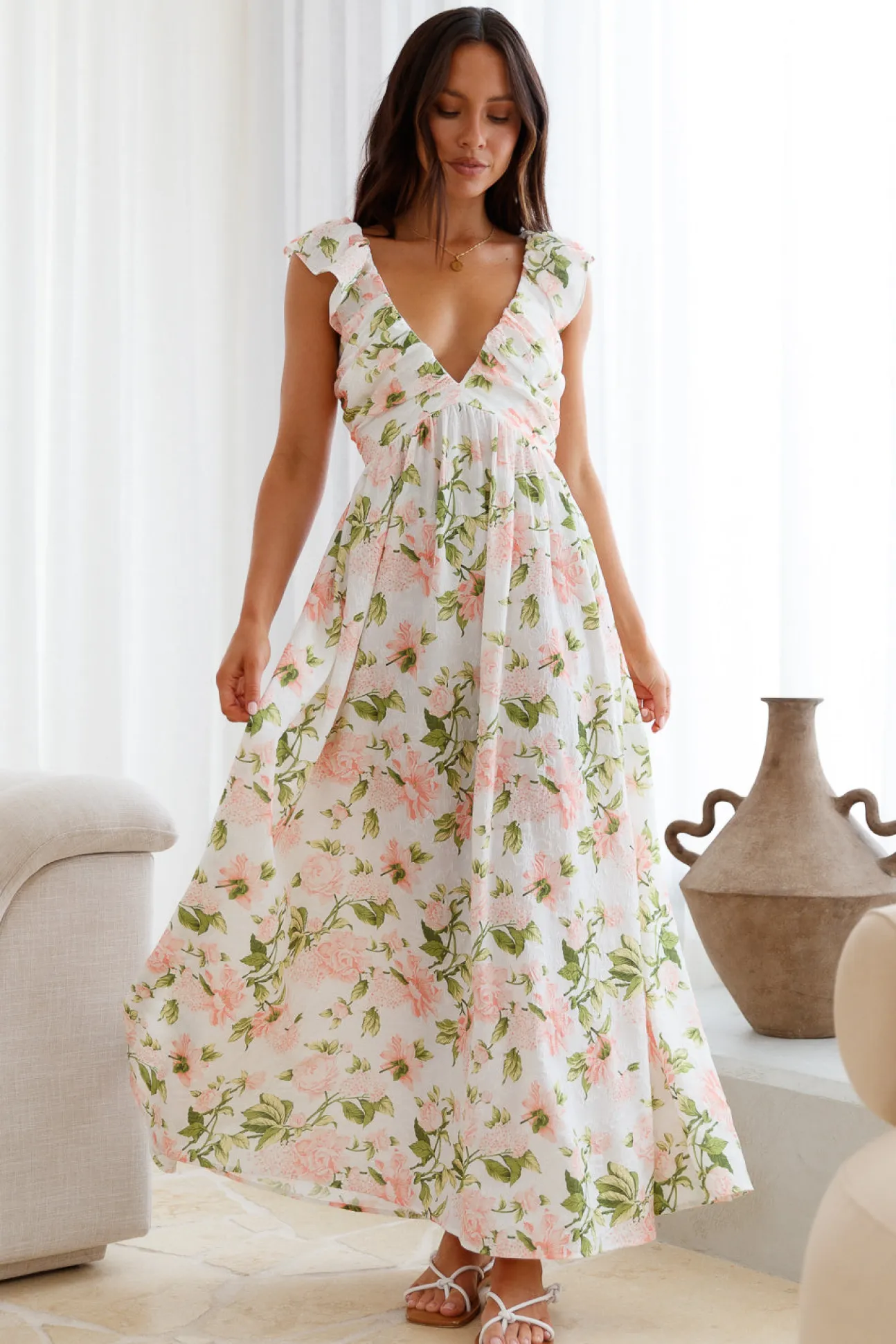 Floral Cascade Maxi Dress