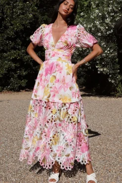 Floral Skies Maxi Dress Pink