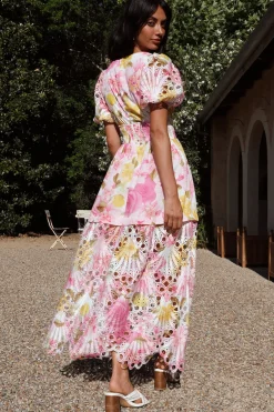 Floral Skies Maxi Dress Pink