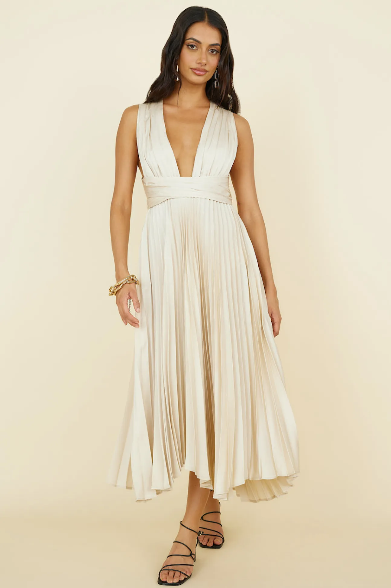 Florentina Midi Dress Champagne