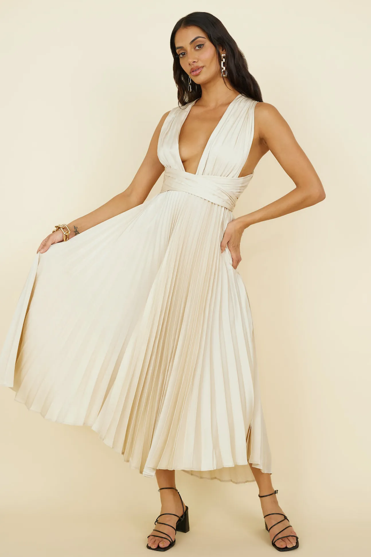 Florentina Midi Dress Champagne