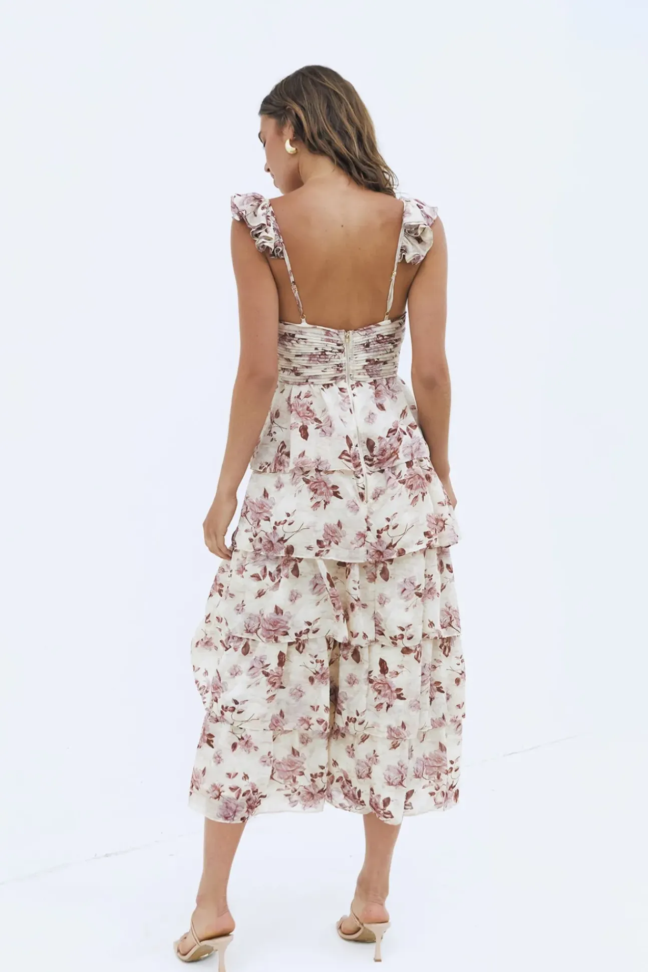 Florienne Tiered Midi Dress Mauve