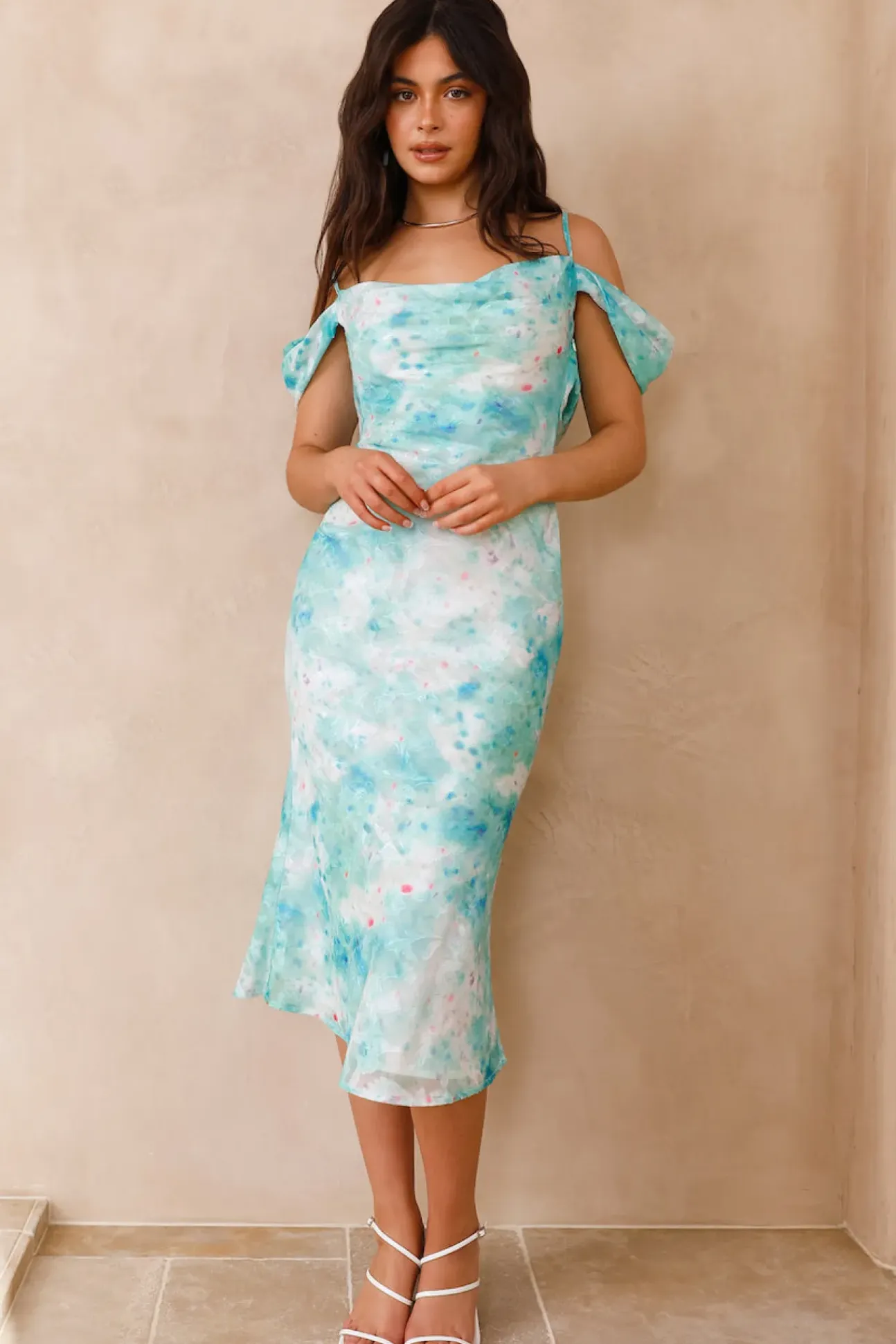 Flower Breeze Midi Dress Green