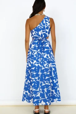 Flowers Bloom Maxi Dress Blue
