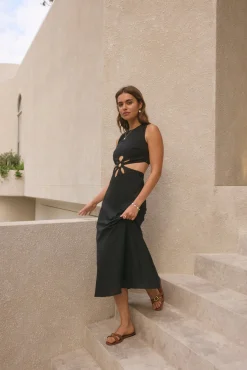 Fluttering Hearts Maxi Dress Black