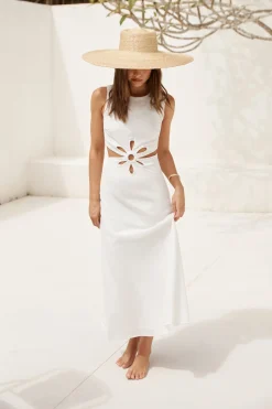 Fluttering Hearts Maxi Dress White
