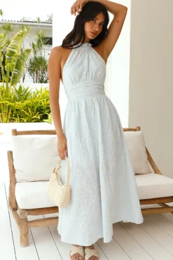 Fly Away Halter Maxi Dress Blue