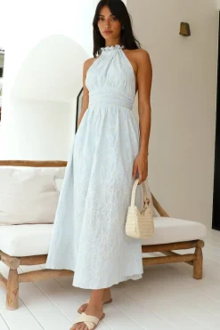 Fly Away Halter Maxi Dress Blue