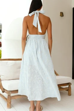Fly Away Halter Maxi Dress Blue