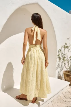 Fly Away Halter Maxi Dress Yellow