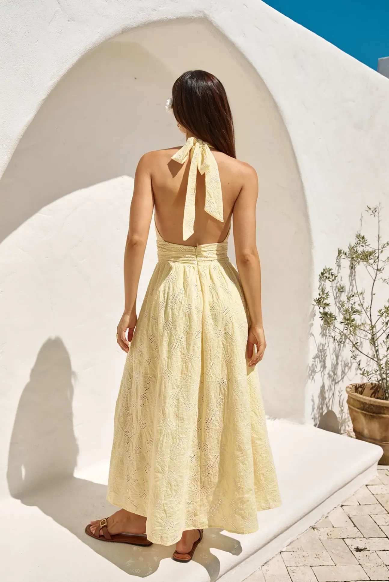 Fly Away Halter Maxi Dress Yellow