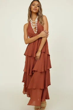 Focus On Me Maxi Dress Brown