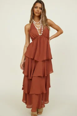 Focus On Me Maxi Dress Brown
