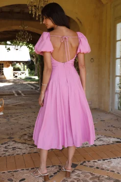 Force of Habit Midi Dress Pink