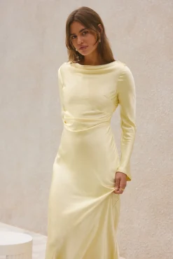 Forget Me Not Satin Maxi Dress Butter