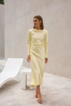 Forget Me Not Satin Maxi Dress Butter